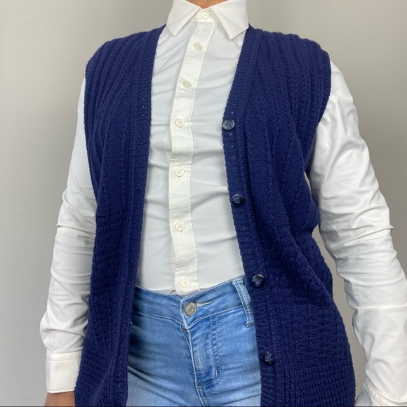 Vintage Jantzen Royal Blue Sweater Vest - Picture 4 of 7